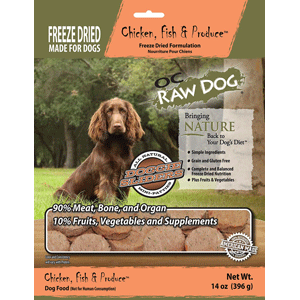 Freeze Dried Chicken Fish & Produce Sliders 14oz  OC Raw, fd, freeze Dried, Chicken, Produce Sliders, fish